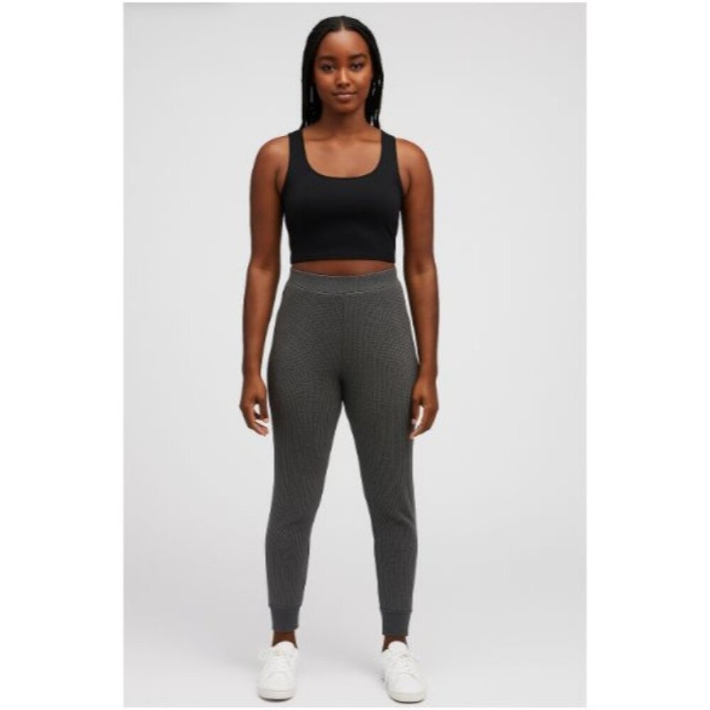 DYI Women's Waffle Jogger Pants Heather Grey Size Small
